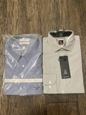 NWT Two-Piece Men’s Dress Shirt Set — Blue and Light Gray
